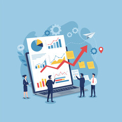 Business Team Analyzing Data Charts for Growth Strategy