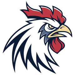 Smiling Chicken Character on a Plain White Background.