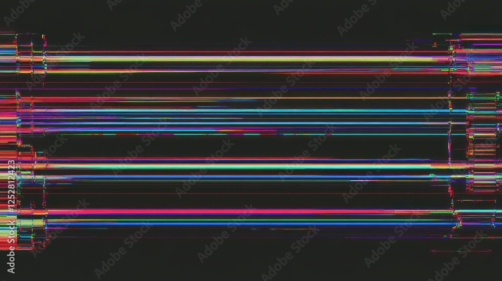Aufkleber abstract colorful lines and shapes on a black background, creating a modern artistic effect
