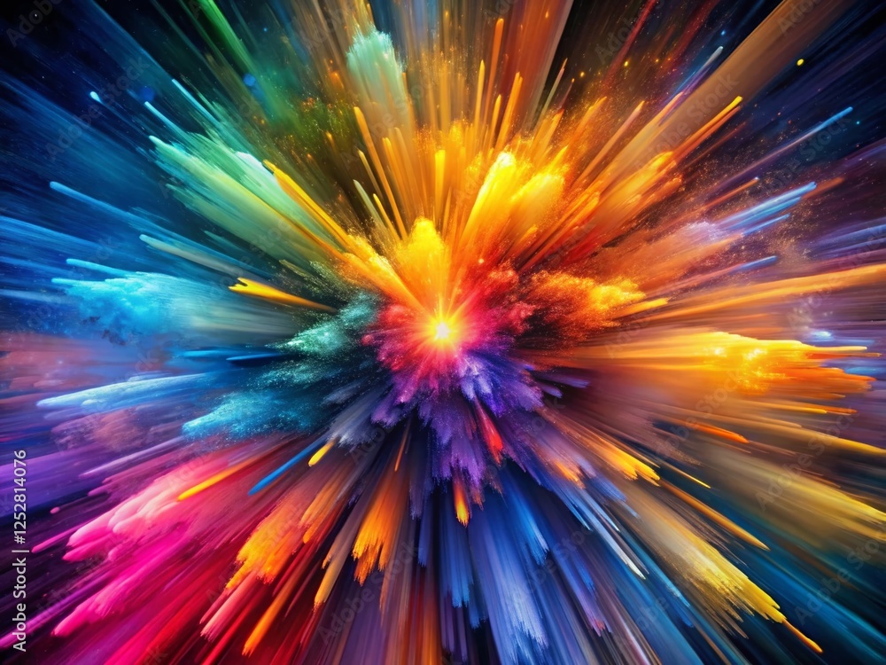Poster abstract electrifying color burst: vibrant energy and dynamic forms