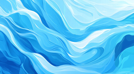 Fototapeta premium Fresh clean water flowing wave. Vector illustration with realistic clear blue aqua splash, water background. Flow of pure liquid drink