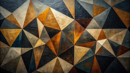 Abstract Geometric Beige Grey Canvas Texture Macro Art Painting