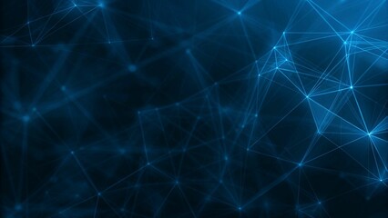 Abstract blue background featuring connected lines and polygonal shapes, representing futuristic digital technology.
