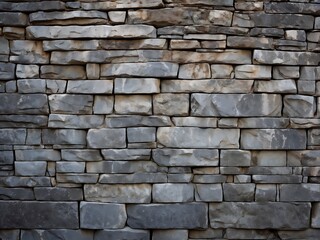 Obraz premium A Gray Stone Wall with Irregular Brickwork