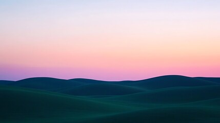 Fototapeta premium Serene Sunset Over Rolling Green Hills