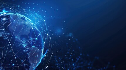 Obraz premium Global network connection, digital world, futuristic technology.