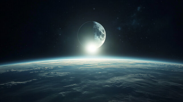 Total and partial solar eclipse. Lunar phase light vector. Isolated planet ring in space with flare. Complete ecliptic scientific outer shine for sunrise graphic set. Different universe skyline glow