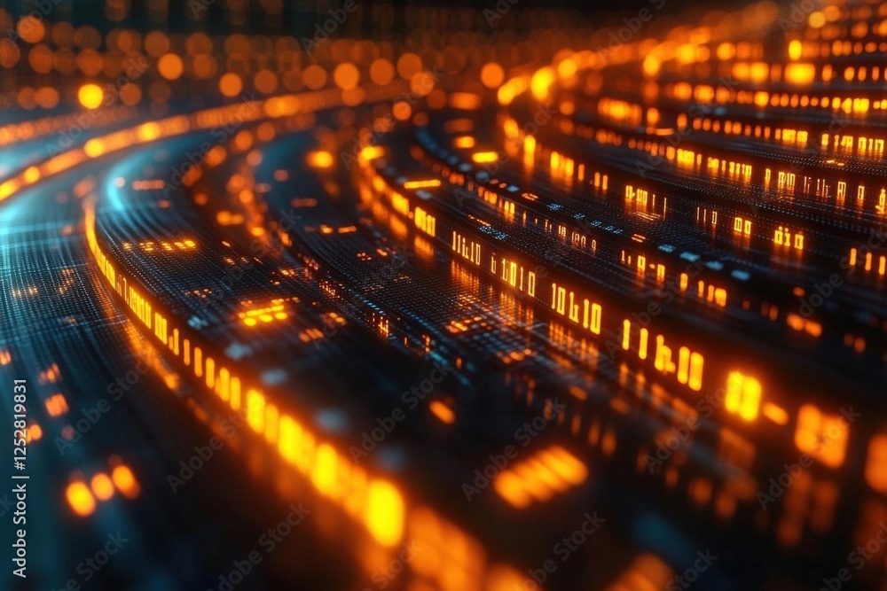 Poster abstract futuristic data stream design
