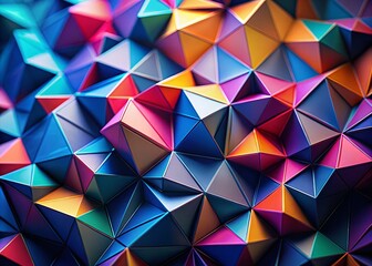 Obraz premium Abstract Navy Blue Low Poly Triangle Macro Photography Stock Photo