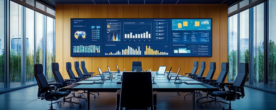 High-energy boardroom with vibrant task tracking visuals and innovative workflow strategies displayed