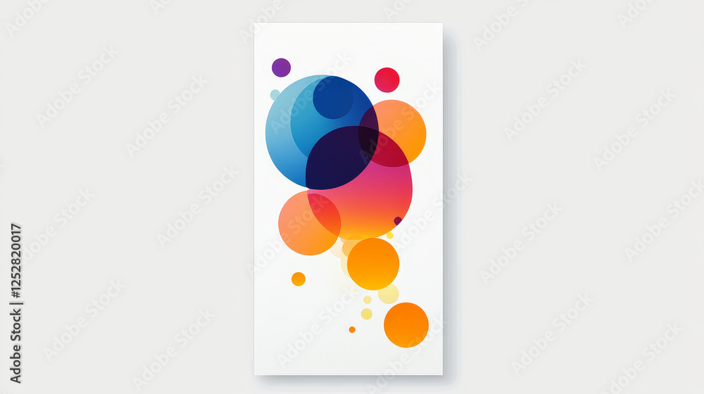 Poster set of abstract template vertical banner with color rainbow circles