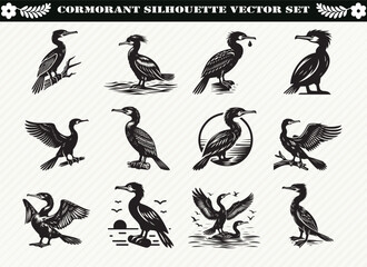 Cormorant Vector Silhouettes: Downloadable Graphics