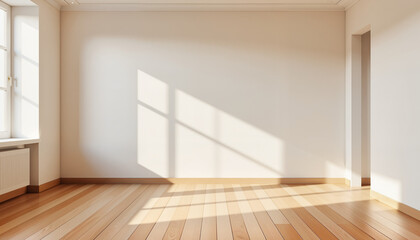 Spacious clean home interior with sunlight reflections, 3D photorealism Spring Cleaning Event