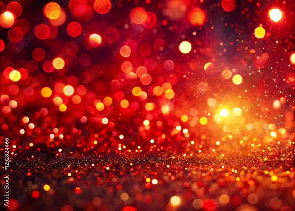 Poster Abstract Red Sparkling Particle Background - Defocused Animated Texture