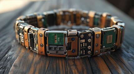 Circuit board punk style wristband