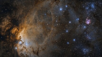 Stunning Cosmic Landscape of Colorful Nebulae and Glimmering Stars in the Vast Expanse of Outer Space Captured in Vibrant Detail