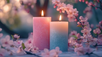 candles and flowers