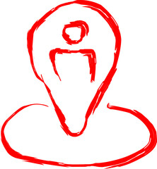 position icon in doodle style