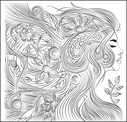 Custom design line art with graceful curves and organic forms, seamless pattern