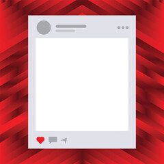 Social Media Post Frame with Red Geometric Background Design