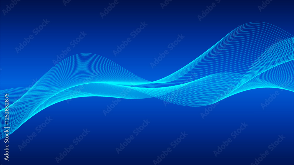 Aufkleber geometric curved lines in gradient forming dynamic futuristic abstract flow patterns