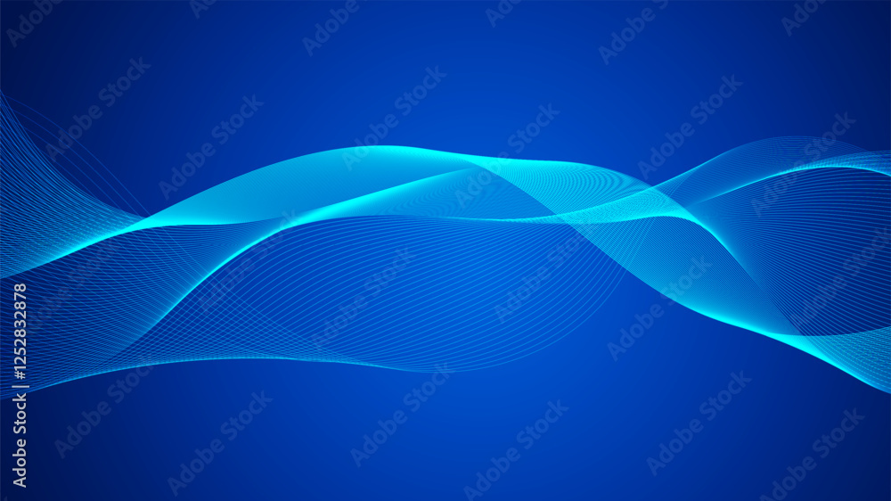 Aufkleber geometric curved lines in gradient forming dynamic futuristic abstract flow patterns