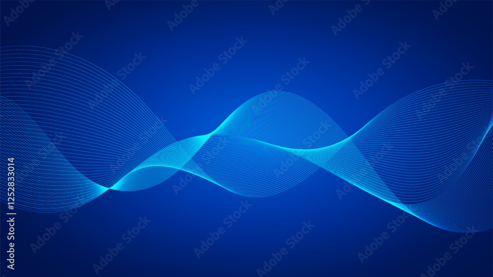 Aufkleber geometric curved lines in gradient forming dynamic futuristic abstract flow patterns