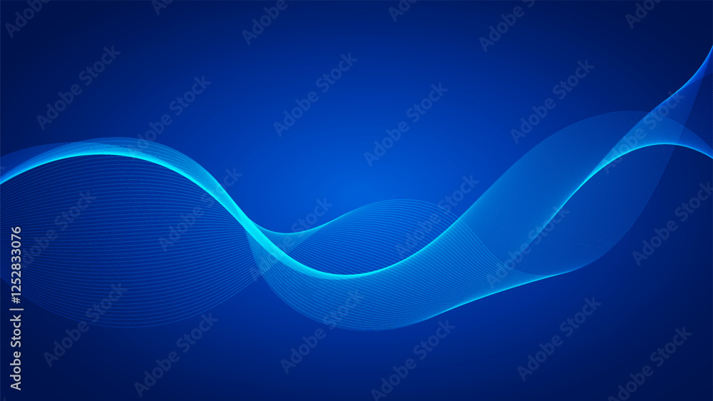 Aufkleber geometric curved lines in gradient forming dynamic futuristic abstract flow patterns
