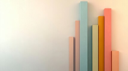 Colorful Wooden Blocks Displayed in Vertical Arrangement on a Neutral Background for Modern Design Inspiration