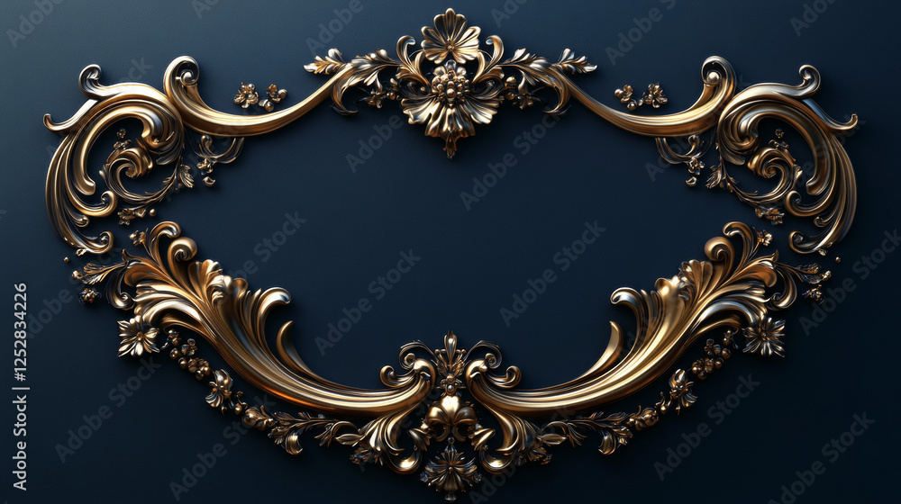Aufkleber medieval vertical game frames collection - golden ornamental borders with royal design with elegant 