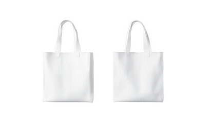 Two white tote bags made of fabric