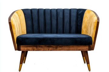 Modern Vintage Sofa with Sleek Lines and Unique Wood Accents for Stylish Living Room Decor