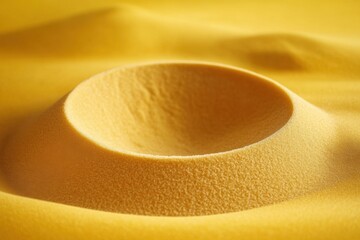 Small sand dune with crater formation on top view