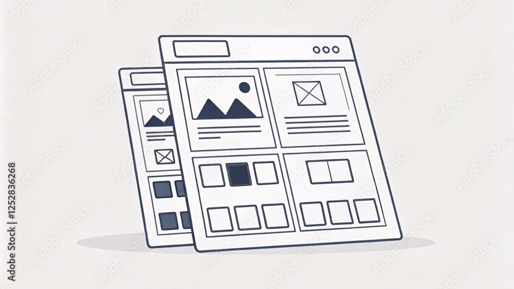 Poster website design showcase digital space graphic design modern environment front view creative concepts