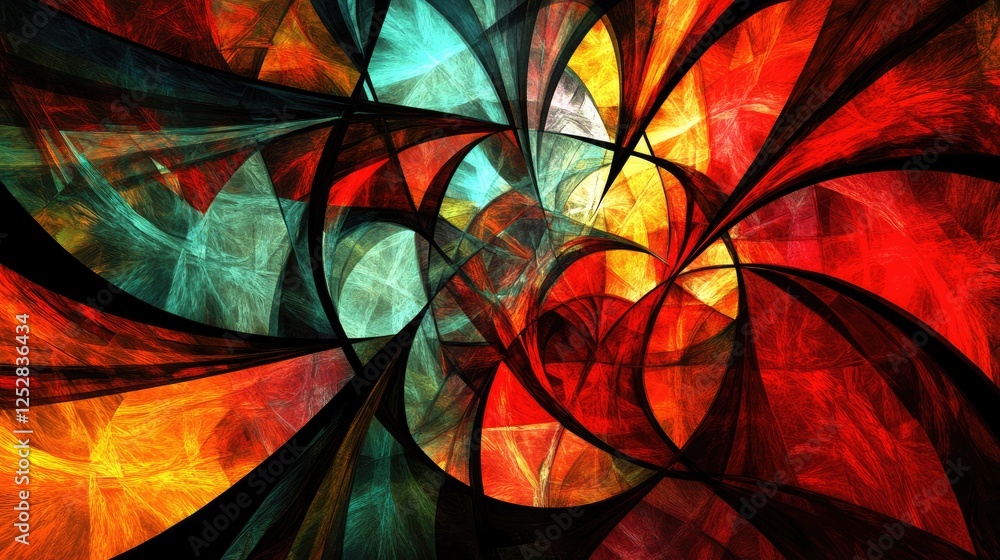 Poster a modern abstract digital background with vivid red energy patterns contrasting against black shadow