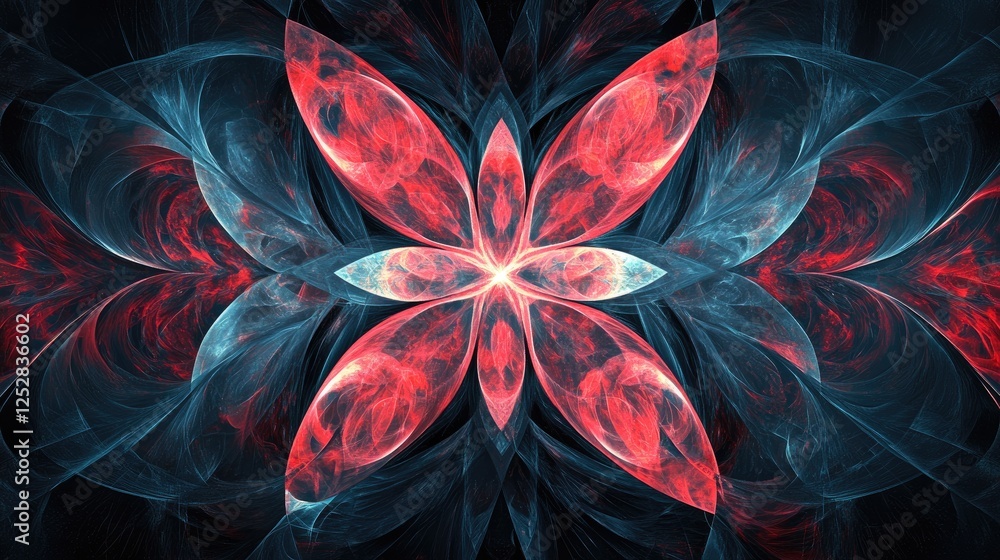 Poster a modern abstract digital background with vivid red energy patterns contrasting against black shadow