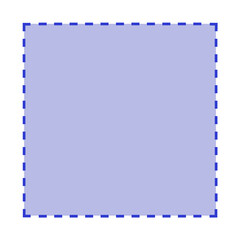 正方形の破線フレーム（青）
