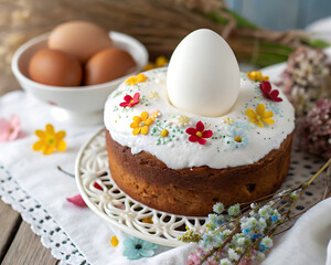 Easter Egg Mockup with Floral Decoration