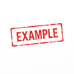 Example text stamp red rubber stamp on white background. Generative AI