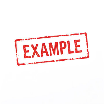 Example text stamp red rubber stamp on white background. Generative AI