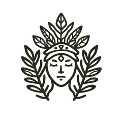 Fototapeta premium Tribal woman outline 