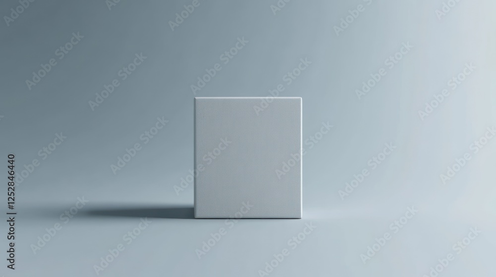 Poster minimalist white cube on gray background: a study in simplicity and form