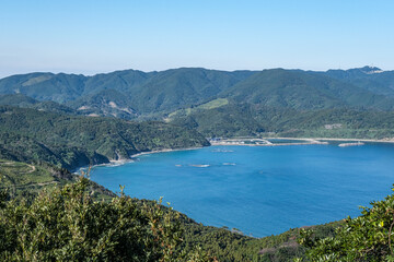 都井岬から見る宮之浦漁港