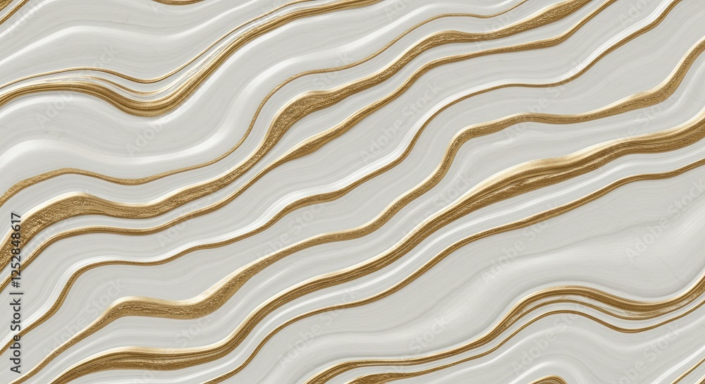 Poster abstract swirls in gold and white: an abstract background image featuring a mesmerizing interplay of