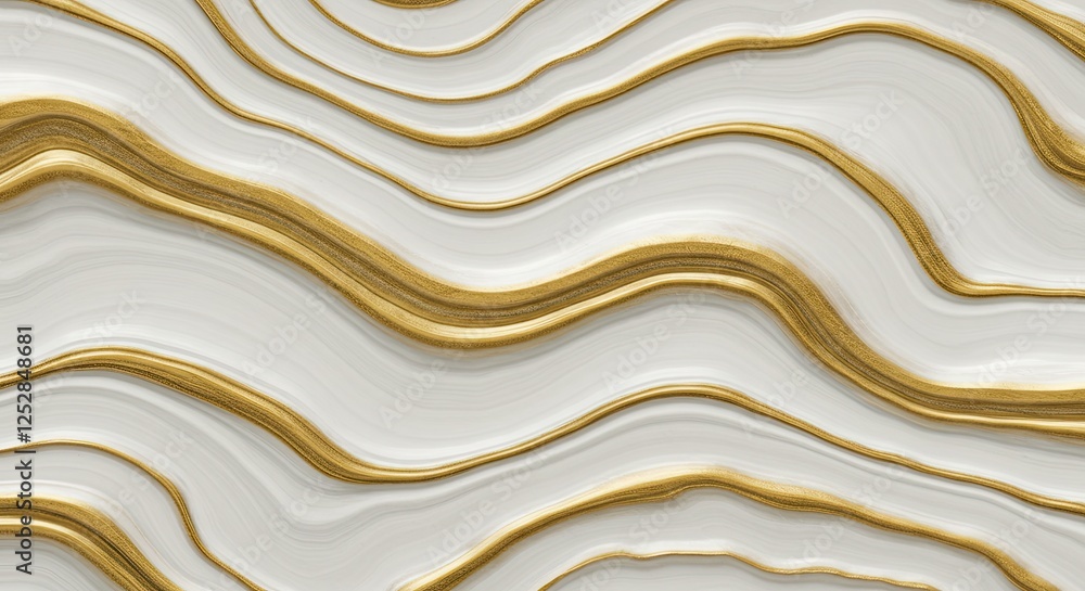 Poster golden swirls abstract: an abstract composition featuring captivating swirls of gleaming golden line