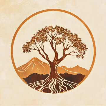 illustration of a koa tree