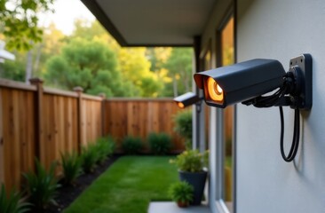 Modern Home Security at Dusk