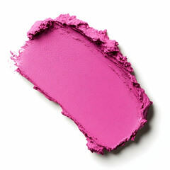 Pink makeup swatch on white background