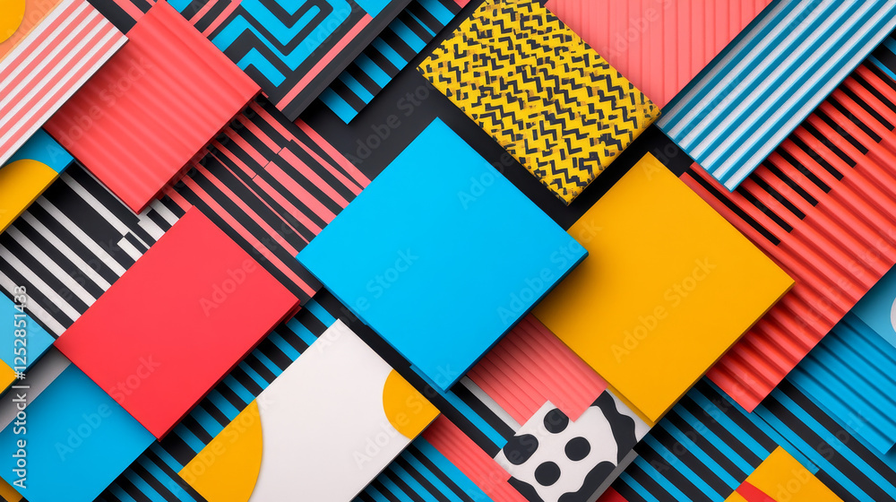 Poster abstract template geometric flyer with color squares. design element