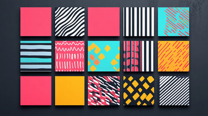 Abstract  template geometric flyer with color squares. Design element